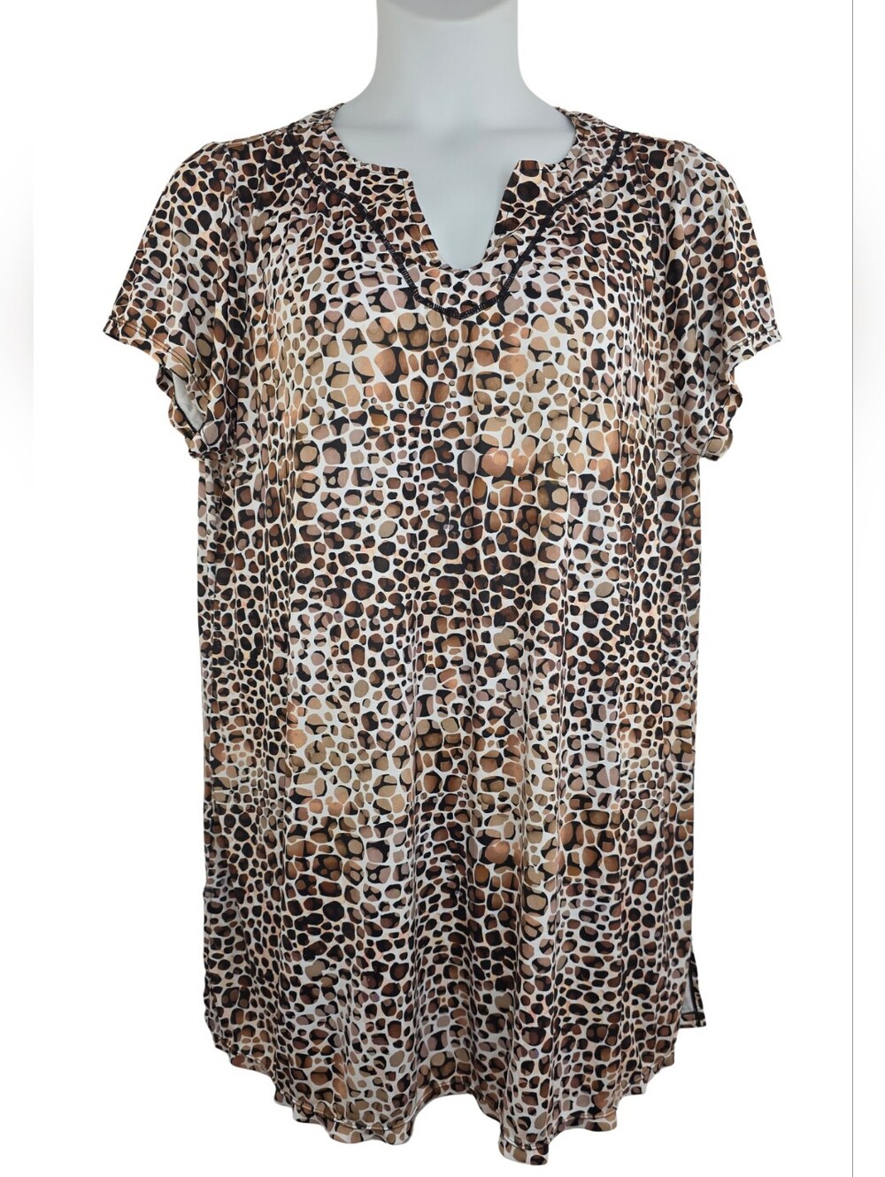 Swimsuits For All Size 16 Leopard Print Swim Cover 3686-CT